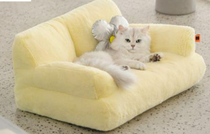 猫ハウスソファー淡い白色（淡い白色月兎の毛）