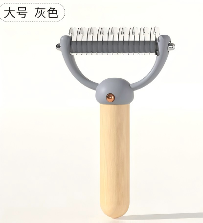 ペット髪結び解きブラシ（灰色 ラージサイズ）