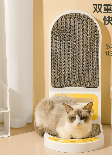 L 字型猫爪とぎ兼ね猫ハウス（白色）