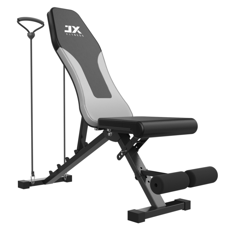 JX FITNESS フラットベンチ 多機能フラットウェイトベンチ トレーニングベンチ 筋トレベンチ シットアップベンチ ダンベルラック プレス用