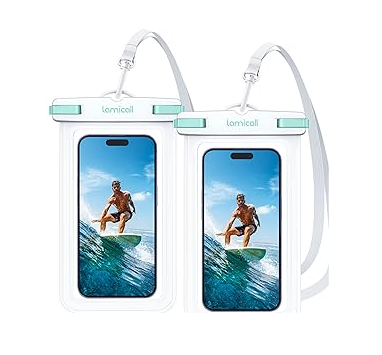 スマホ防水ケース 2枚セット Lamicall公式 スマホ 防水 ケース カバー IPX8 完全防水 プール 海 温泉 お風呂 水泳 釣り 水中撮影 夏 顔認証 ストラップ 首かけ 携帯 アイホン iPhone 15 14 plus pro promax 13 mini 12 11 SE Xperia Galaxy Android