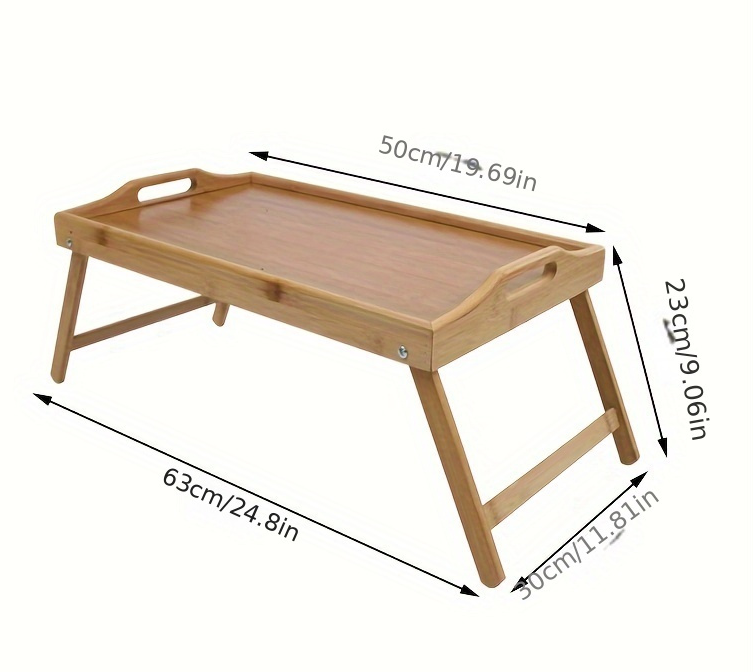怠zyな折りたたみテーブルプライマリカラー竹の木製コンピューターテーブル寮ベッドシンプルなオフィステーブルトレイ63*30*23cm
