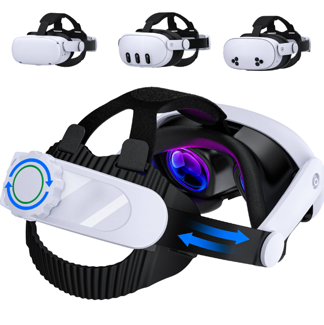 BEBONCOOL Quest 3/Quest 2用ヘッドストラップ バーチャル vrゴーグル ヘッドホン付 ストラップ交換用 急速充電6700mAh Quest 3/Quest 2アクセサリー 強化されたサポート