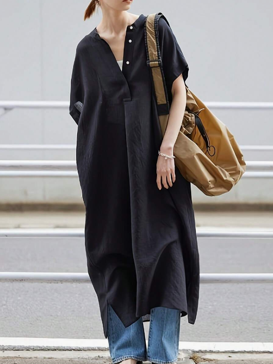 半袖 Tシャツ ロングワンピース チュニック レディース ロングシャツ 半袖 オーバーオール カジュアル 体型カバー