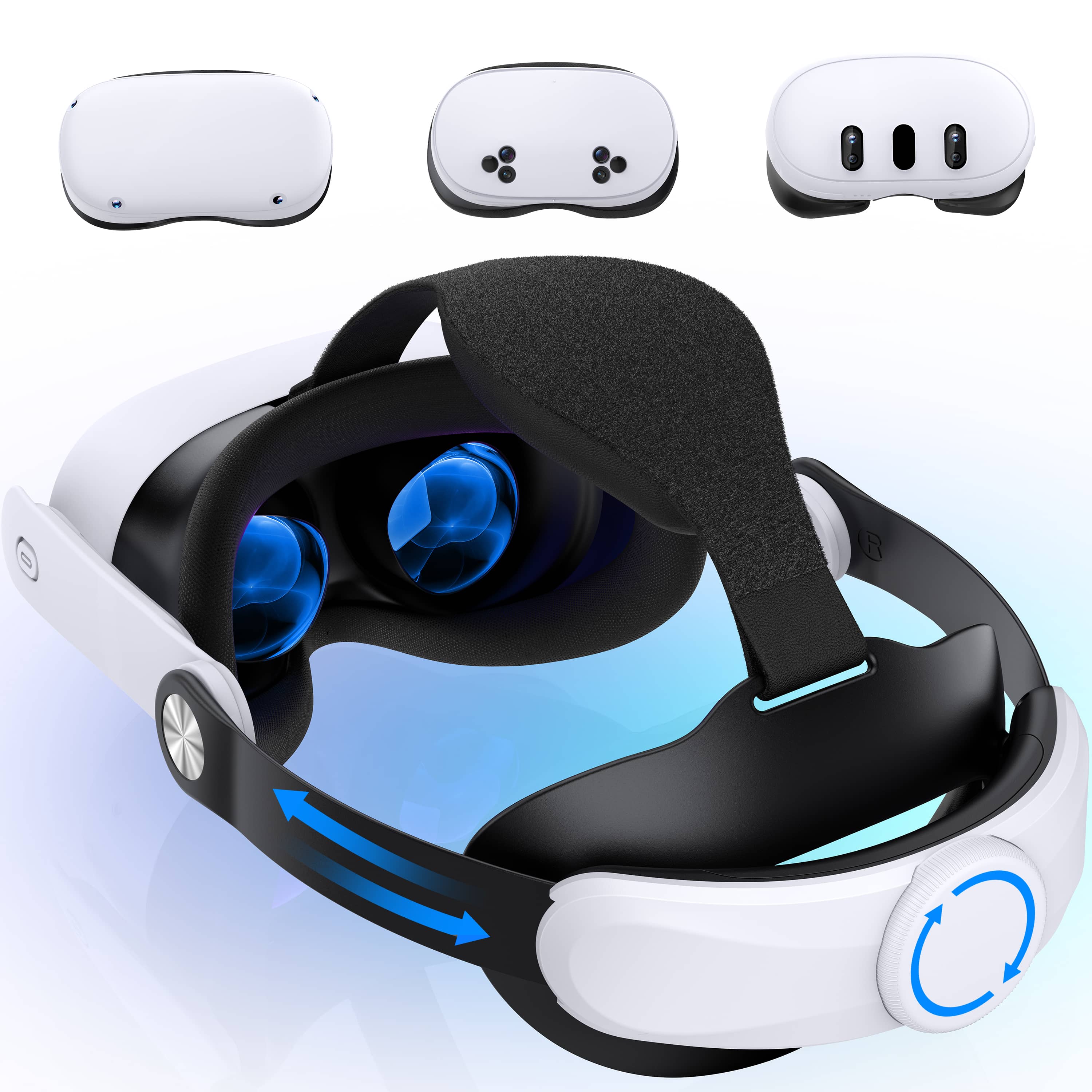 BEBONCOOL Quest 3/Quest 2用ヘッドストラップ バーチャル vrゴーグル ヘッドホン付 ストラップ交換用 急速充電6700mAh Quest 3/Quest 2アクセサリー 強化されたサポート 圧力軽減 快適 ストラップ 調整可能な交換用