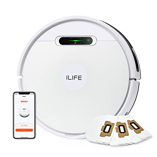 ILIFE アイライフ V3s Max ロボット掃除機 2000Pa 強力吸引 お掃除ロボット 掃除・水拭き両用 大容量ダストボックス＆ダストバッグ Wi-Fi/アプリ/Alexa対応 ブラシレス吸引口 一台二役 予約設定 自動充電 落下防止 衝突防止（旧モデル）