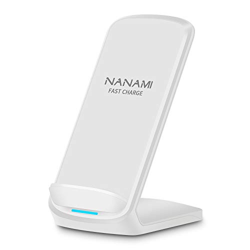 NANAMI ワイヤレス充電器 USB-Cポート 充電スタンド - 最大15W出力 急速 無線充電器 (Qi認証) iPhone 14/14 Pro(Max)/14 Plus/13/12(Pro/Pro Max/Mini)SE(第二世代)/11(Pro)/10(X)/8(Plus)、Galaxy S23(Ultra)/S22(Ultra)/S21/S20/Note20、ソニー Xperia 1 Ⅳ/Ⅲ/Ⅱ など 他Qi機種対応 置くだけ充電 7.5W/10W/15W qi充電 ワイヤレスチャージャー 日本