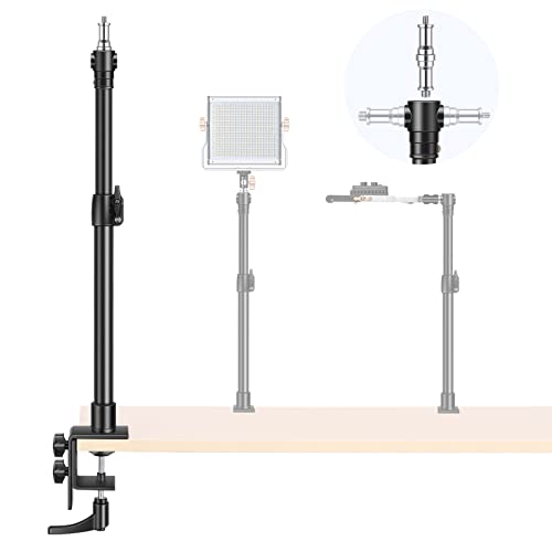 Neewer 卓上リングライト用スタンド サポートベース テーブルトップスタンドブラケット メイクアップ、自撮り、ライブショー、ポートレート、YouTube写真ビデオ撮影に使える アルミニウム合金製（黒）