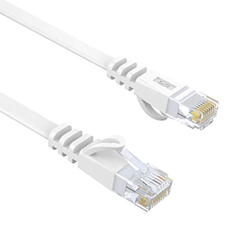 LANケーブル CAT6 3メートル フラットカテゴリー6 RJ45 イーサネットケーブル ランケーブル フラットケーブル やわらか らんけーぶる 爪折れ防止 モデム ルーター PS3 PS4 Xbox等に対応 ホワイト