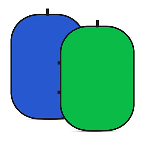 NEEWER 折り畳み式 リバーシブル クロマキー 背景 グリーン/ブルー 59