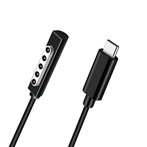 BOLWEO Surface Pro 2 USB-C充電ケーブル 12V 15V PD充電対応 type C マイクロソフト Surface Pro 2 Surface Pro 1 Surface RT 対応 USB-C充電 1.5M (黒)