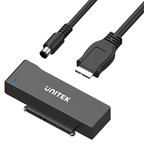 Unitek SATA USB3.0アダプター 変換ケーブル 2.5 3.5インチ HDD/SSD などのハードドライブとSATA 光学ドライブ に対応 SATAI/II/III 電源アダプタ（12V/2A電源付き） UASP対応 高速転送 LEDランプ 線長150cm 最大18TB ファイルコピー ハードディスク復旧