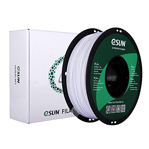 eSUN PLA Plus 3Dプリンターフィラメント PLA+ 寸法精度+/-0.03mm、1.75mm径 3Dプリンター用 正味量1KG (2.2LBS) スプール造形材料PLA樹脂材料 (コールドホワイト)