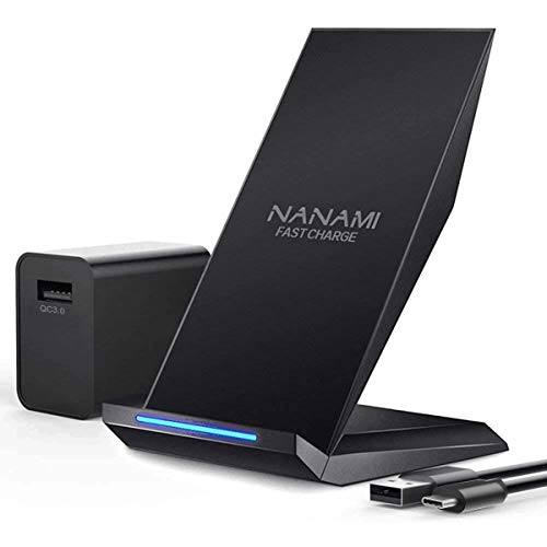 NANAMI ワイヤレス充電器 Qi/PSE認証済み 充電スタンド iPhone 14/14 Pro(Max)/14 Plus/13/13 Pro(Max)/13 Mini/12/12 Pro(Max)/SE(第二世代)/11/11 Pro/Xs/XR/Xs Max/X/8/8 Plus、Galaxy S23(Ultra)/S22(Ultra)/S21 (Ultra)/S20/S10/S10+/S9/S9+/S8/8+ 、Sony Xperia1 Ⅳ/Ⅲ/Ⅱ/XZ3など 各機種対応 USB Type-Cポ