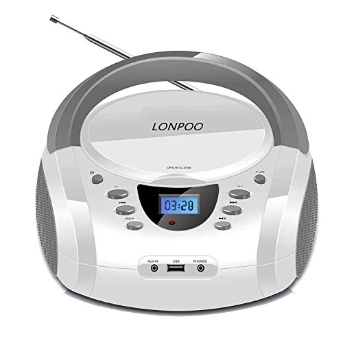 cd プレーヤー bluetooth FMラジオ ブルートゥース USB/AUX入力 ヘッドフォンジャック LCDディスプレイ ポータブルcdプレーヤーコンパクト小型 語学学習