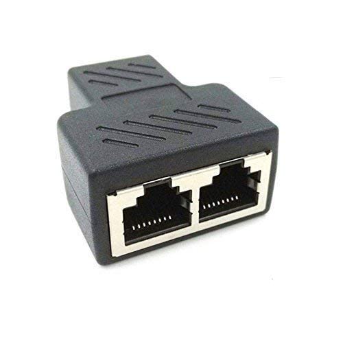 LANケーブル延長コネクタ ２分岐、RJ45 ケーブル用中継インターネット 有線 ケーブル 二 股 分岐コ