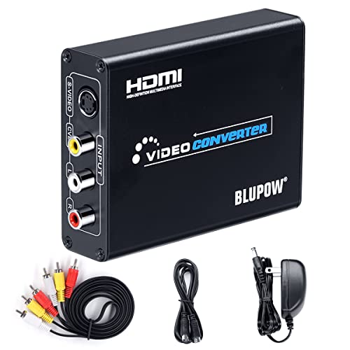 BLUPOW コンポジット/S端子 to HDMI 変換器 1080P対応 Composite 3RCA AV/S-Video to HDMI コンバーター ビデオ変換器 コンポジット hdmi 変換 アナログ デジタル 変換器 rca hdmi 変換 s端子 hdmi 変換 hdmiコンバーター hdmi変換 日本語マニュアル付き VA504