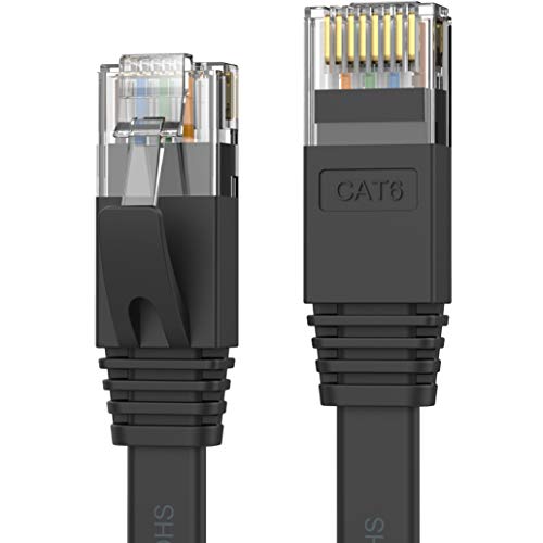 Senetem LANケーブル 1m CAT6 フラットLANケーブル カテゴリ-6 高速 lanケーブル CAT6準拠 イーサネットケーブル RJ45 やわらか スリム ブラック