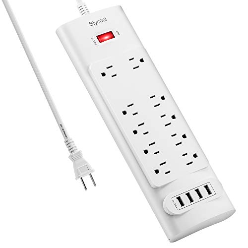 USB 電源タップ コンセント AC10個口（100-125V）＋4USBポート（最大3.4A/5V） 卓上タップ 雷ガード 一括スイッチ 過負荷保護 省エネ 延長コード1.8m オフィス/家庭充電用 急速充電 テーブルタップ