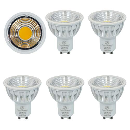 Aiwode 5.5W LED電球 550lm 60W形ハロゲン電球相当 GU10口金 調光不可90度広角LED スポットライト、昼光色6000k、95Ra演色性 .(５個セット)