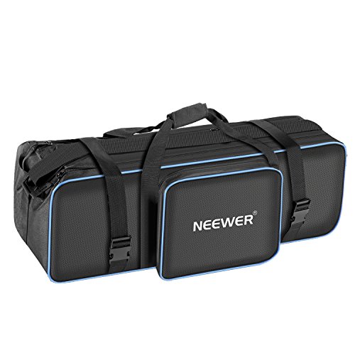 Neewer 写真スタジオ機器77x25x25cm 大型キャリングケース　ストラップ付き　三脚、ライトスタンド、写真照明バンドルキットに適用　パッド入りコンパートメント、大きなクッションストレージ（黒/青）