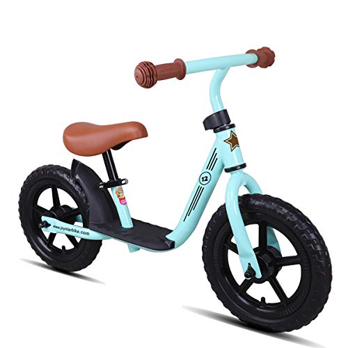 JOYSTAR ペダルなし自転車 2、3、4、5歳 キックバイク 12インチ 幼児用 子供用自転車 ランニングバイク 誕生日プレゼント 子供のギフト バランス感覚養成 軽量 コンパクト キッズバイク 贈り物 高さ調節可能 スポーツモデル 男の子 女の子 ピンク ブルー グリーン (グリーン)