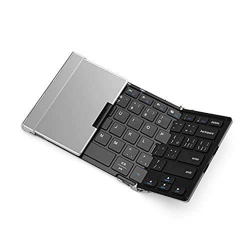 iClever キーボード bluetooth USB接続 ワイヤレス 薄型 折りたたみ式 ブルートゥース キーボード 無線 & 有線 デュアルモード接続 マルチペアリング対応 4台までのデバイス同時接続 バックライト機能なし IOS/Android/Windows iPhone iPad 対応 IC-BK20se