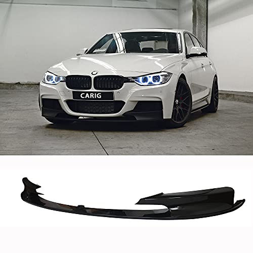 CARIG フロントリップ BMW 3 シリーズ F30 F31 2012-2018 M パフォーマンス スポーツ 専用 フロントスポイラー 艶あり光沢ブラック塗装済み スプリッター板 リップスポイラー リップ カスタム 2PCS