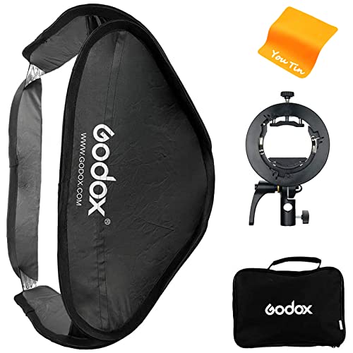 Godox 32x32inch / 80x80cm折りたたみ式ソフトボックス、Godox S2 Sタイプフラッシュスタンドを装備Bowensスタンド、フラッシュのフラッシュ撮影用 (SGUV8080) [並行輸入品]