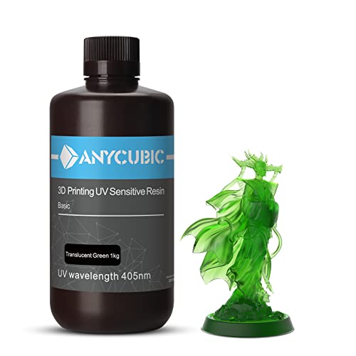 ANYCUBIC 光造形 3dプリンター レジン UVレジン 光造形3Dプリンター専用 光造形レジン 低臭気 低収縮 高精度 LCD/DLP/SLA 3Dプリンタ向け 光硬化樹脂 photon mono適用 プリンターレジン 透明緑 1000g