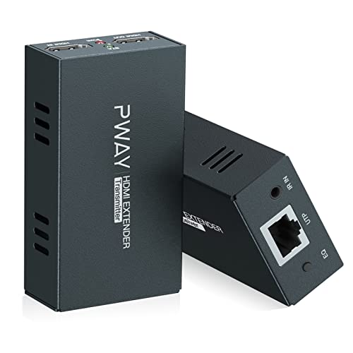 HDMI エクステンダー LAN 変換 延長機器 送受信機セットフルHD1080P@60Hz 3D EDID機能対応 簡単接続 店頭展示 監視室 ビデオ会議 PC PS5など 適用 映像と音声を無線転送 最大60ｍ伝送可能 Cat5e/6/7フルHD IRリモートコントロール