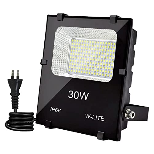 Depuley 【明るい】 led 投光器 30w 作業灯led ライト 灯光器 3000LM 高輝度 昼光色 PSE適合 IP66 屋外 防水 100V対応 フラッドライト ガレージ 看板灯 集魚灯 省エネ 駐車場 庭園 アース付きプラグ ナイター 野外 BBQ キャンプ 180°角度調整機能 1.5コード 防犯 防災 舞台照明 景観照明 体育館用 倉庫 折り畳み式