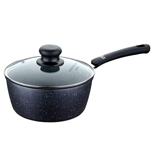 ＣＯＯＫＳＭＡＲＫ 片手鍋 18cm IH対応オール熱源対応 ガラス鍋蓋付 フッ素加工 ブラック