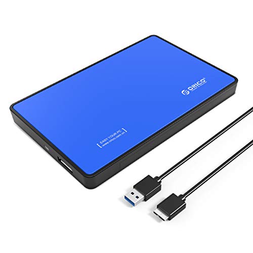 ORICO USB3.0接続 2.5インチ HDDケース 外付け ドライブケース SATA3.0 対応 SSDケース ハードディスクケース 4TBまで 7mm/9.5mm ツール不要 簡単着脱 ブルー 2588US3-BL