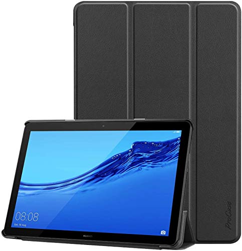 ProCase HUAWEI MediaPad T5 10.1 ケース AGS2-W09、スタンド機能 三つ折り ハードシェル スマートカバー 適用機種：10.1