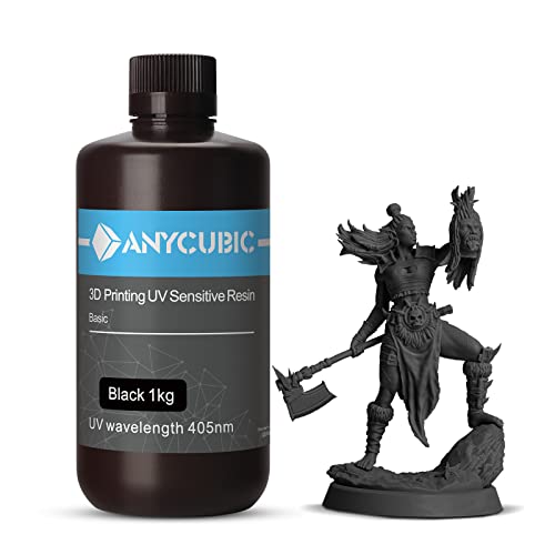 ANYCUBIC 光造形 3dプリンター レジン UVレジン 光造形3Dプリンター専用 光造形レジン 低臭気 低収縮 高精度 LCD/DLP/SLA 3Dプリンタ向け 光硬化樹脂 photon mono適用 プリンターレジン 黒 1000g