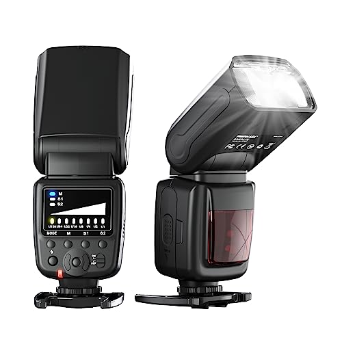 Photoolex FK300 カメラ ストロボ M/S1/S2 フラッシュモード 過熱保護 一眼レフカメラ スピードライト Canon、Niokon、Sony、Panasonic、Olympus、Fujifilm、Pentaxなどに対応