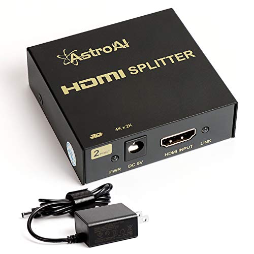 AstroAI HDMI 分配器 HDMI スプリッター HDMI 同時出力 1入力2出力 アダプターPSE認証 同時出力 4K 3D HDCP Ver 1.4 Nintendo Switch PS4 Xbox HDTV DVDプレーヤーなど対応 動作確認済 結束バンド付きブラック お歳暮