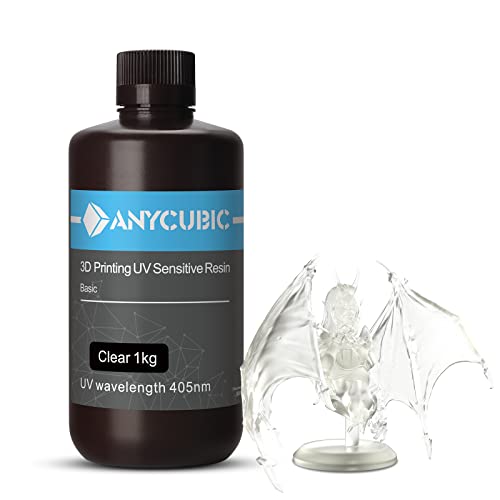 ANYCUBIC 光造形 3dプリンター レジン UVレジン 光造形3Dプリンター専用 光造形レジン 低臭気 低収縮 高精度 LCD/DLP/SLA 3Dプリンタ向け 光硬化樹脂 photon mono適用 プリンターレジン 透明 1000g