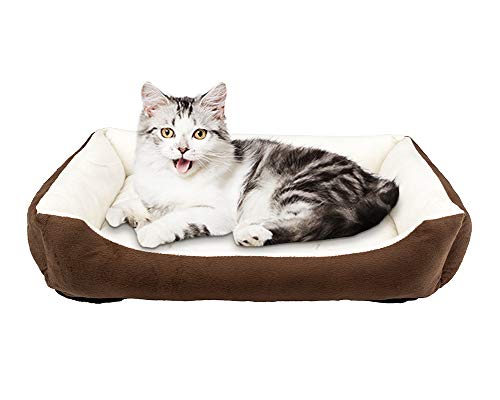 Vanhua 猫 ベッド 冬用ペットベット ペットソファ ソフト マットペット用品 秋と冬通年タイプ クッション 洗える ふんわり一年中使えます中型猫/犬用 (Mサイズ)