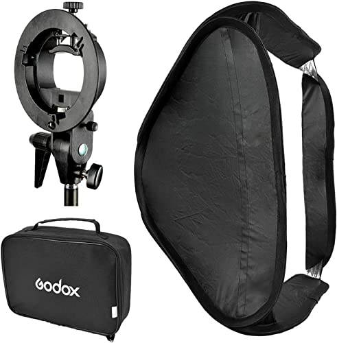 Godox ソフトボックス 80x80cm 折りたたみ フォトスタジオ用 多機能 快速収納 Sタイプフラッシュブラケット付き 撮影用 ライトテント ストロボ/フラッシュ/ソフトボックス/傘対応 Bowens マウントアクセサリー 角度調整可 [並行輸入品]