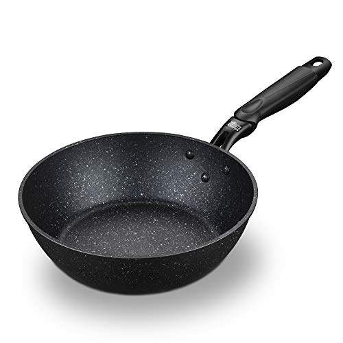 ＣＯＯＫＳＭＡＲＫ 炒め鍋 深型 フライパン 24cm IH対応オール熱源対応 フッ素加工 ブラック