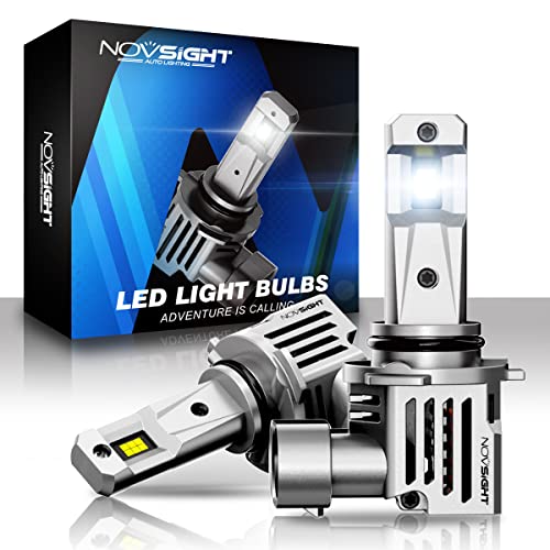 NOVSIGHT HB4 55W 12000LM 無極性 LEDヘッドライトHB4 切れのいいカットライン 6500K 新車検対応 高品質LEDチップ搭載 高輝度 DC9-32V 360°発光 2年保証 2個セット