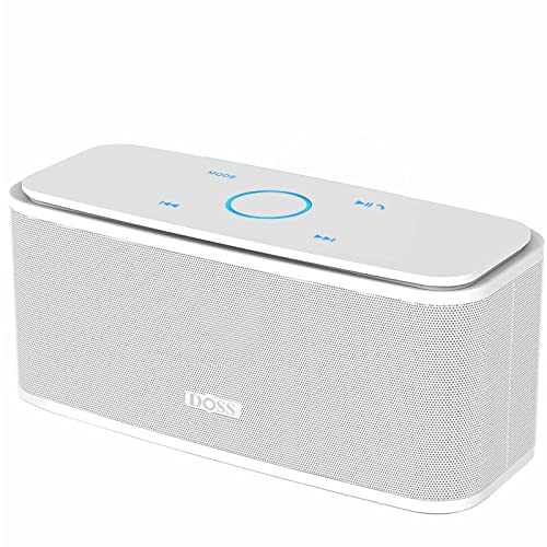 DOSS Soundbox Bluetoothスピーカー ポータブル スピーカー【20時間再生/12W高性能ドライバー/タッチコントロール/マイク内蔵】 小型 ブルートゥーススピーカー 大音量 持ち運びに便利 ワイヤレススピーカー TFカード/Aux入力/旅行/アウトドア/インドア対応 ぶるーとぅーすすぴーかー(ホワイト)