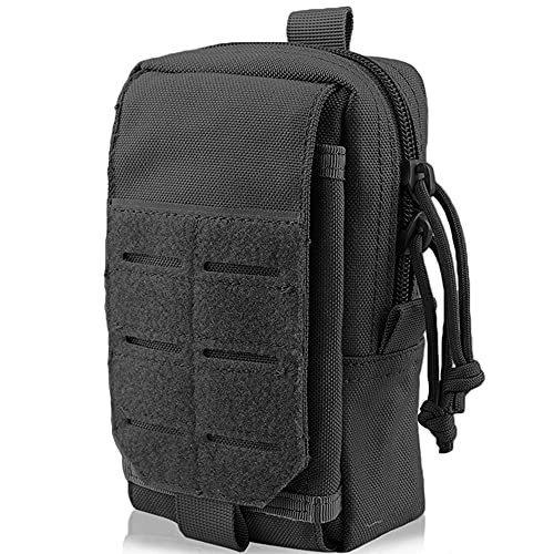 JETEDC（ジェットイデイシイ）molle ポーチ・バッグ サバゲーポーチ・バッグ バックパック ウェストバッグ スマホ対応 スマホバック 釣り 小物入り(黑)