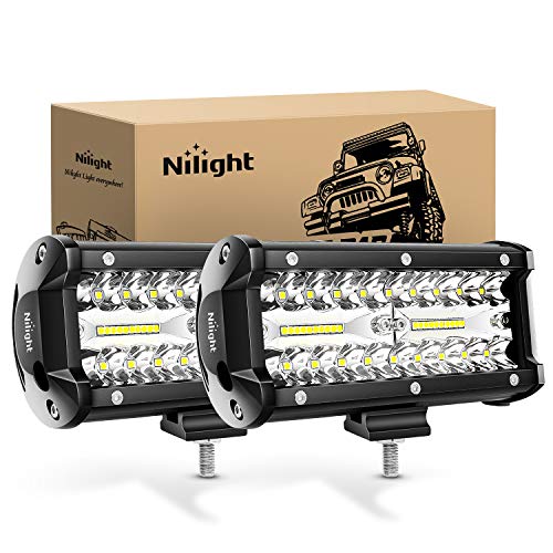 Nilight LED作業灯 デッキライト 120W ２個セット 投光器 ワークライト 12v-24v 兼用 防水 防塵 防震 取付け自由 省エネルギー 各種作業車に対応 前照灯