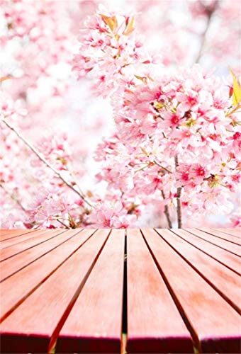 Qinunipoto 背景布 桜の花 春の風景 花見 写真 背景 母の日 撮影用 1m x 1.5m ポートレート写真 バレンタインデー撮影用 春の桜 屋外の美しさ 写真を撮る恋人 背景ポスター 撮影 写真撮影用 背景シート 布 ビニール