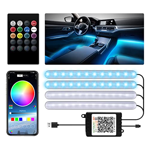 LEDGLE ledテープライト 車用 48LED APPコントロール&リモコン 音に反応 RGB 雰囲気ライト 車内装飾 USB式 10W 全8色に切替 フットランプ 足下照明