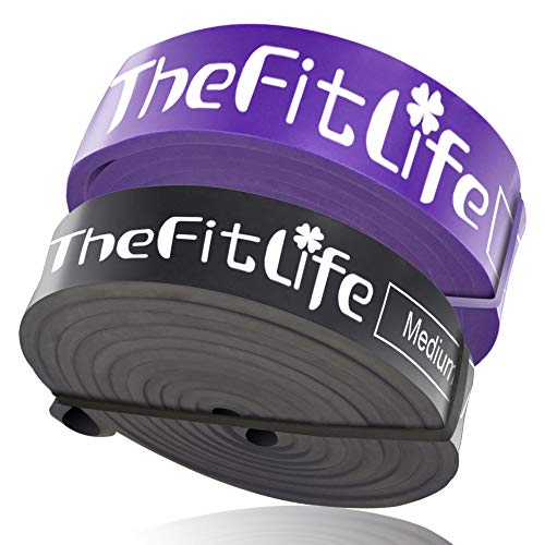 TheFitLife トレーニングチューブ 筋トレチューブ 懸垂チューブ (ブラック+パープル)