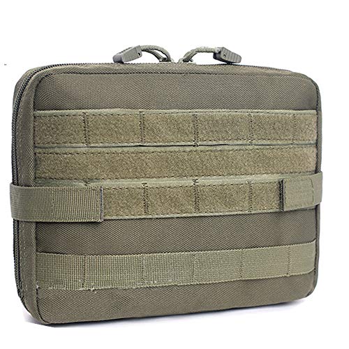 JETEDC（ジェットイデイシイ）molle ポーチ・バッグ バックパック ツールバッグ 工具差し入れ 道具袋 工具バッグ 釣り 小物入り (黑) (緑色、大)